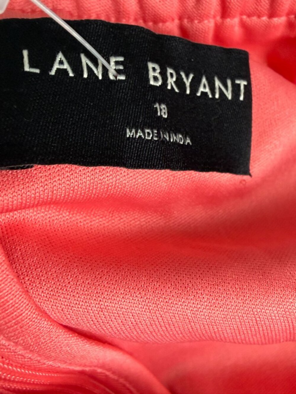 Lane Bryant Dress Size 18 Coral Eyelet Cotton Midi Sundress Tiered Ruched - Picture 3 of 9